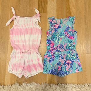 Lilly Pulitzer and Shade Critter Girls Summer Rompers - Fit Size 8-10y